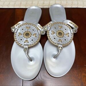 Jack Roger Georgica Silver & Gold Jelly Sandals Size 8
